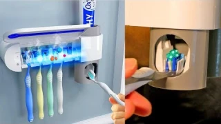 This Thing Cleans Your Toothbrushes and Dispenses Toothpaste!