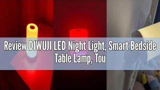 Review DIWUJI LED Night Light, Smart Bedside Table Lamp, Touch Control Dimmable USB Rechargable, Por