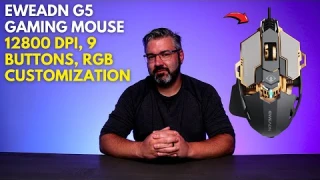 EWEADN G5 Gaming Mouse - 12800 DPI, 9 Buttons, RGB Customization!