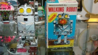 Windup Mechanical Walking Sparking Robot. Made in Japan.