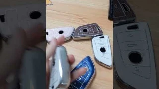 Carbon fiber texture pu leather car key case for BMW
