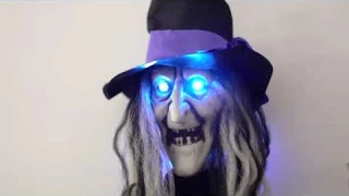 Our Hanging Witch has a lifting function and flashing blue eyes | Halloween Hanging Witch Decoration