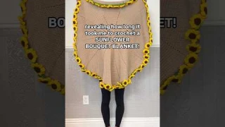 this is how long it took me to crochet a sunflower bouquet blanket! was it worth it? #crochet