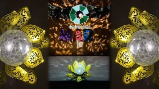 GIGALUMI Solar Lotus Lights, Crackle Globe Glass Lotus Decorations, Metal Flower Solar Lights