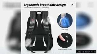 OIWAS Large Capacity Waterproof Computer Backpack with USB Charging Port - Durable Travel Bag for La