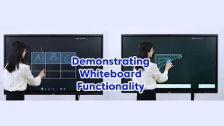 Demonstrating Whiteboard Functionality for JAV Interactive Flat Panel.