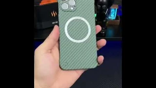 Carbon Fiber Texture Frameless Case Magnetic Wireless Charging support Ultra Thin Shockproof Case