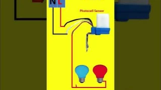 Automatic Day Night Light ON/OFF | photocell Sensors wiring connection diagram #shorts