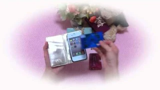 Baby Pink Butterfly Leather Pouch Wallet Case Cover for iPhone 4 4G 4S