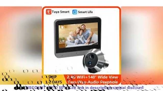 Two Way Audio 3MP Tuya Smart Life APP 2.4Ghz WiFi Digital Magic Eye Door Viewer Battery Peephole