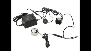 ultrasonic mist maker and submersible water pump set with 4 LED lamp for fountain