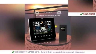 REVIEW FJ3362G Weather Station Alarm Clock Thermometer Hygrometer Touch Screen Wireless Sensor Sunri