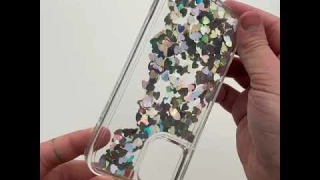 OneLounge Glitter Heart-Shaped Sequins Protective Case for iPhone 12 | 12 Pro