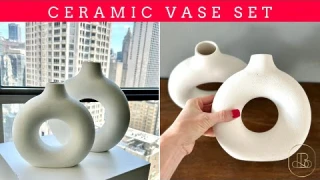 Add Some Chic Style To Your Home With These Beautiful White Ceramic Vase Set!