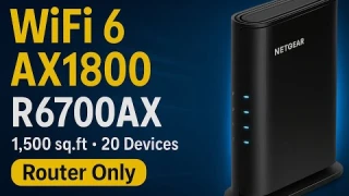 NETGEAR R6700AX Review — WiFi 6 AX1800 Router (1,500 sq.ft, 20 Devices)