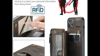 CaseMe iPhone 13 Wallet RFID Blocking Case Coffee