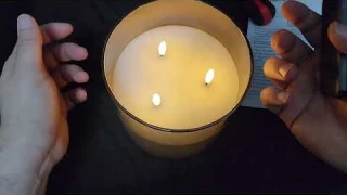 3 Wick Large Flameless Flickering Candles in Silver Grey Glass With Remote Control Review