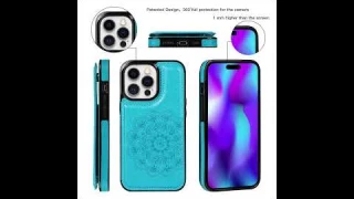 Casesme.com iPhone 14 Pro Max Mandala Embossed Case with Card Holder