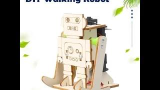 DIY Walking Robot Wooden Puzzle Toy Educational Kits For Children Physics Learning Science