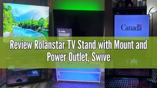 Review Rolanstar TV Stand with Mount and Power Outlet, Swivel TV Stand Mount with LED Lights for 45/