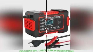 Car Battery Charger 12V 6A Touch Screen Pulse Repair LCD Fast Power Charging Wet Dry Lead Acid Digit