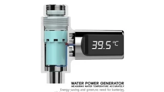 Loskii LW-101 LED Display Home Water Shower Thermometer Flow Self - Test