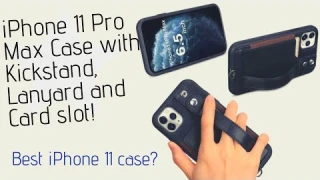 New iPhone 11 Pro Max Lanyard Case with Kickstand and Credit Card Slot Wallet Case by Toovren