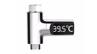 Loskii LW-101 LED Display Home Water Shower Thermometer Flow Self - UNBOXING