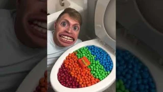 Eating Colorful Chocolate M&M's Candy in Toilet #shorts