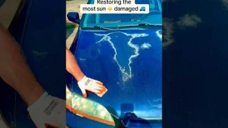 THE MOST SUN ☀️ DAMAGED HOOD - Watch this!! #detailingcars #clearcoat #youtubeshorts #cars #viral