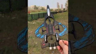 RTF Fighter RC Plane - Fixed Wing Glider with Electric Drone Quadcopter Features!