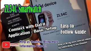 ZL54C Smartwatch - Connect with DaFit Application - Basic Setup