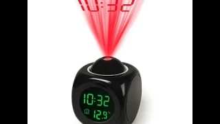 The LED Projection Talking Temperature Alarm Clock Instructions Review And Unboxing