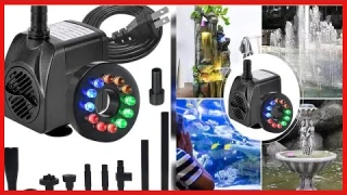 15W 1000L/H Submersible Fountain Water Pump with 12 Colorful LED Lights, Mushroom and Blossom Spray