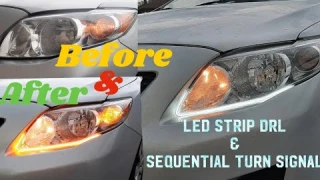 How to Install DRL and Sequential Turn LED Strip for Headlights | 2009-2013 Toyota Corolla