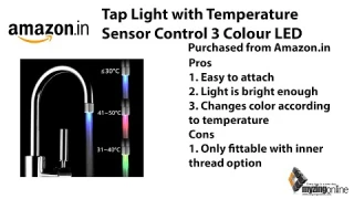 Tap Light with Temperature Sensor 3 Colour LED Water Faucet Tap