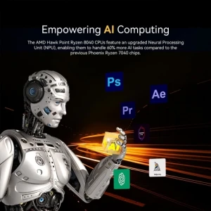 AI Mini PC with AMD Ryzen 7 8845HS, 32GB RAM, 1TB SSD, GEEKOM