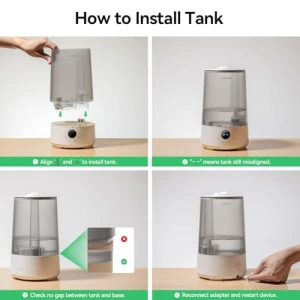 3.6 L Cool Mist Humidifier with Oil Diffuser and 7 Color Light — Essential Oil Diffuser, Homvana