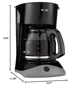 12-Cup Black Coffee Maker with Auto Pause and Glass Carafe — Coffee Maker, Mr. Coffee