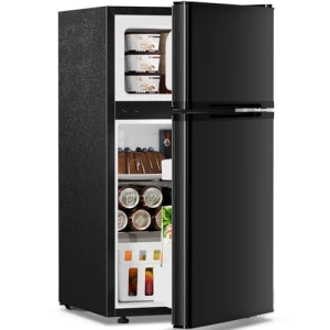 3.2 Cu.Ft Mini Refrigerator with Freezer, Double Door Compact Fridge, Antarctic Star