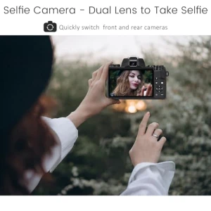 4K Digital Camera for Photography & Video with WiFi, 64MP, Touch Screen, 32GB Card, Saneen