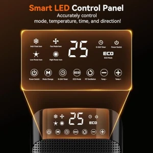 Space Heater with Thermostat and Remote, 1500W PTC Ceramic Heater for Indoor Use, YASHE