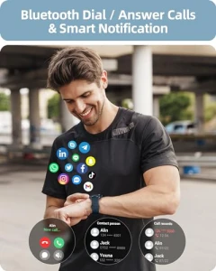 Smart Watch with Call Function, Fitness Tracker, Heart Rate Monitor, IP68 Waterproof — Fitness Tracker, Parsonver