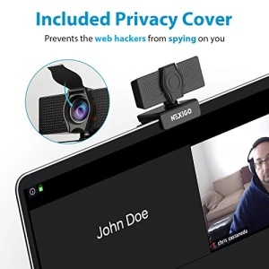 1080P Webcam with Microphone, Adjustable FOV, Zoom & Privacy Cover, NexiGo