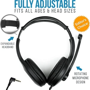 Classroom Headphones With Microphone (10 Pack) - Durable On-Ear Design for Students, Barks