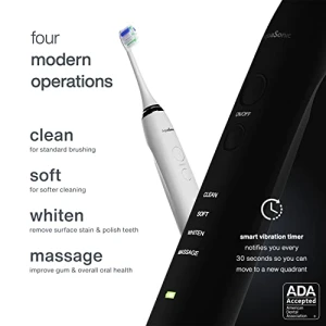 Ultra Whitening Electric Toothbrush with UV Sanitizing Base, AquaSonic