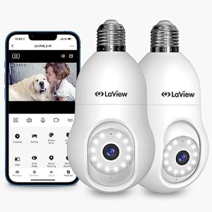 4MP Bulb Security Camera 2.4GHz, 360° 2K Wireless Outdoor Indoor Camera — Security Camera, LaView