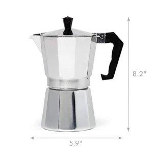 Stovetop Espresso and Coffee Maker, Moka Pot for Italian and Cuban Café Brewing, 6 Espresso Cups, Primula