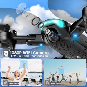 Drone with 1080P Camera for Beginners, Foldable, Altitude Hold, Gestures Selfie, Waypoint Fly, Headless Mode, 3D Flip,... — Drone, REDRIE