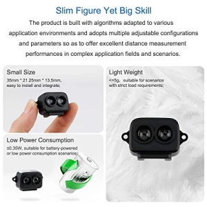 Lidar Range Finder Sensor Module TF-Luna, Single-Point Micro Ranging Module 0.2 to 8m, MakerFocus